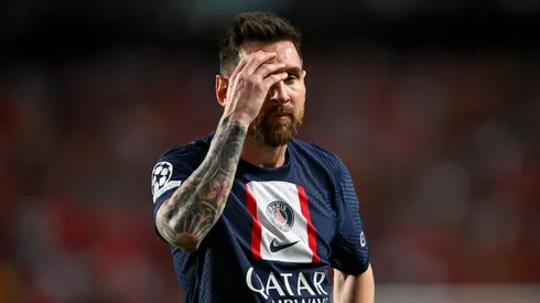 LISBON, PORTUGAL - OCTOBER 05: Lionel Messi of Paris Saint-Germain in action during the UEFA Champions League group H match between SL Benfica and Paris Saint-Germain at Estadio do Sport Lisboa e Benfica on October 5, 2022 in Lisbon, Portugal. (Photo by Octavio Passos/Getty Images)