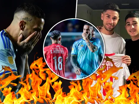 ESTO se dijeron Benedetto y Santiago Montiel en el medio del partido