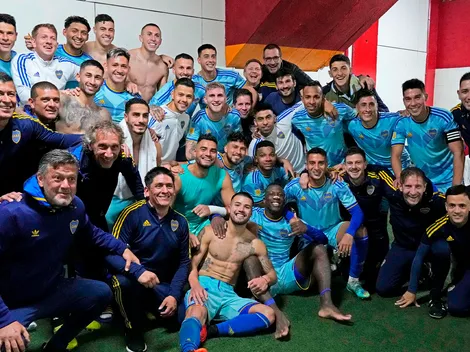 Boca festejó el triunfo... ¡con Almirón en patas!