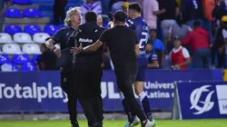 Celaya, Guanajuato, 14 de mayo de 2023. Norberto Scoponi, auxiliar tecnico en conato de bronca, durante el partido de vuelta de las Semifinales del torneo Clausura 2023 de la Liga BBVA Expansión MX, entre los Toros del Celaya y el Atlético Morelia, celebrado en el estadio Miguel Alemán Valdés. Foto: Imago7/ Sebastian Laureano Miranda