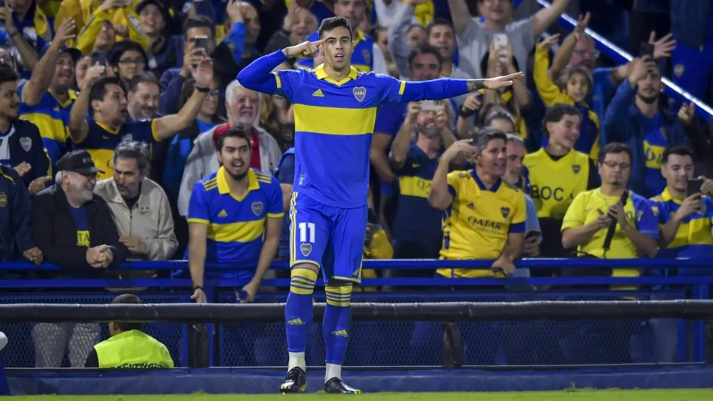 La celebración de Payero tras su gol a Belgrano.