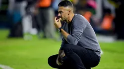 Martín Demichelis durante la derrota de River en Córdoba.