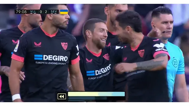 El festejo del volante argentino.
