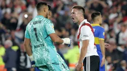 El polémico festejo de Agustín Palavecino.