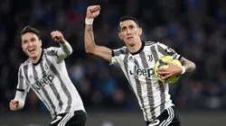 Di María festejando un gol en Juventus.