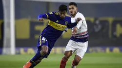 Rodrigo Montes en sus primeros partidos en Boca.