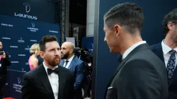 Messi y Lewandowski en la alfombra roja de los Premios Laureus.