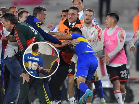 VIDEO | La furia de Merentiel camino al vestuario tras la expulsión en el Superclásico