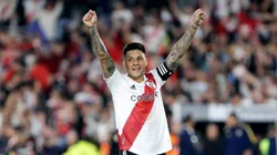 Enzo Pérez festejando la victoria de River.