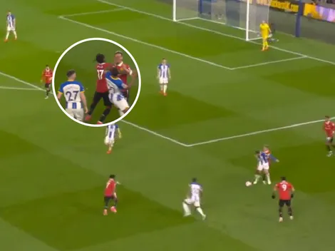 VIDEO | Antony y una brutal patada a Mac Allister que terminó en tángana