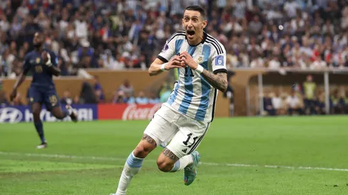 Di María celebrando el 2-0 parcial sobre Francia.