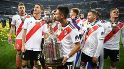 River festejando la Copa Libertadores en Madrid.