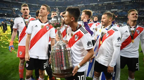 River festejando la Copa Libertadores en Madrid.