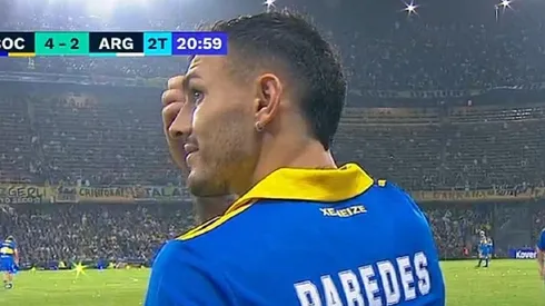 Leandro Paredes, visiblemente emocionado.