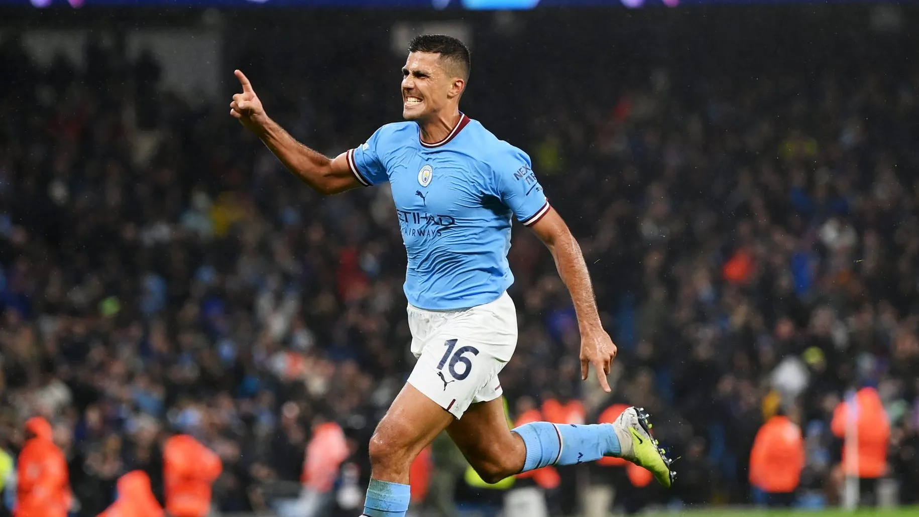 Rodri festejando su gol contra Bayern Munich por la Champions League (Foto Getty)
