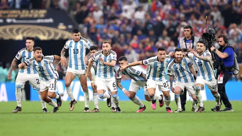 Argentina festejando el título en el Mundial de Qatar.