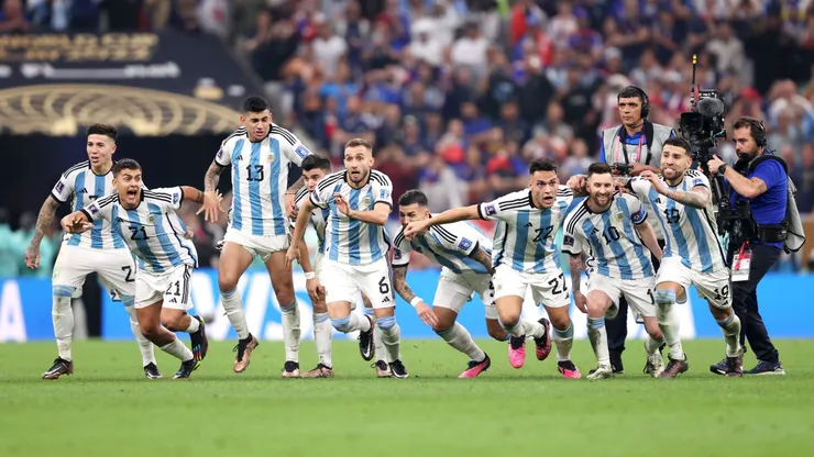 Argentina festejando el título en el Mundial de Qatar.