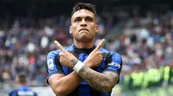 Lautaro Martínez celebrando un gol en Inter de Milán.