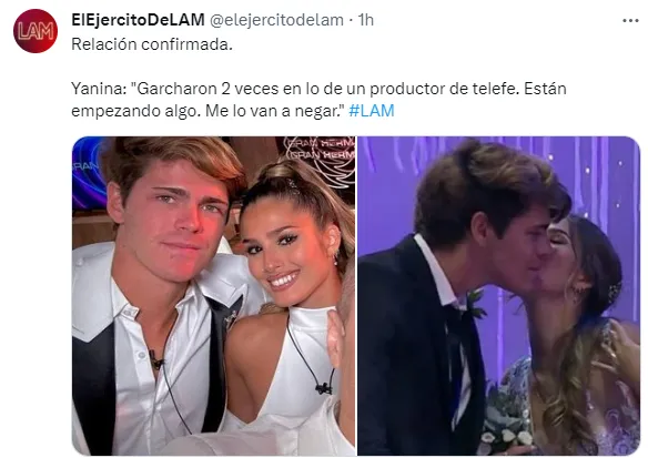 El tweet de LAM sobre lo que dijo Yanina Latorre acerca de Marcos Ginocchio y Julieta Poggio