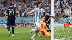 Julián Álvarez celebra el 3-0 frente a Croacia. (Getty Images)