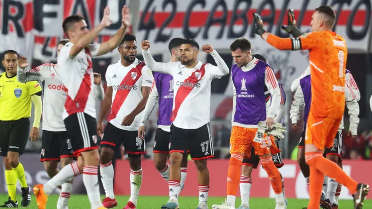 El festejo de los jugadores de River ante Fluminense.