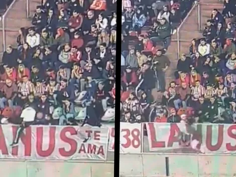 VIDEO: Hincha de Estudiantes cayó a la fosa luego de una pelea en la tribuna