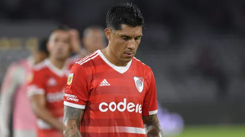 CORDOBA, ARGENTINA - FEBRUARY 22: Enzo Pérez of River Plate walks off the pitch after a Champions Trophy playoff match between Banfield and River Plate at Mario Alberto Kempes Stadium on February 22, 2023 in Cordoba, Argentina. The 2020 edition of the Champions Trophy is played two years later as it was postponed due to the COVID pandemic. The winner of this tiebreaker will face Boca Juniors in the final. (Photo by Hernan Cortez/Getty Images)