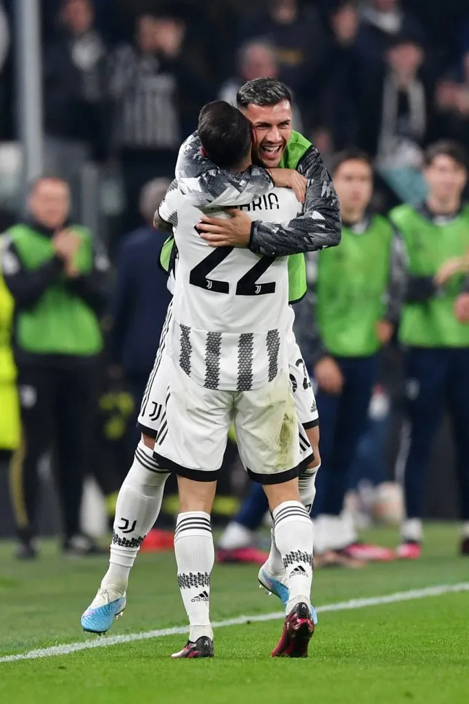 Ángel Di María y Leandro Paredes (Foto Getty)