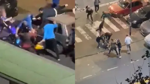 VIDEO | Brutal pelea entre hinchas de Boca y Colo-Colo en las calles de Buenos Aires
