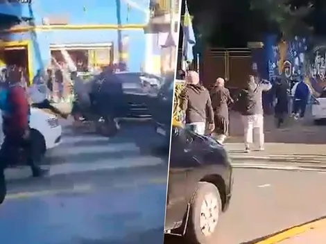 VIDEO | Feroz pelea entre hinchas de Boca y Colo-Colo fuera de La Bombonera