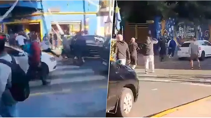 VIDEO | Feroz pelea entre hinchas de Boca y Colo-Colo fuera de La Bombonera