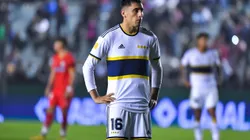 Miguel Merentiel. como todo Boca, lamentando la derrota del equipo contra Arsenal.