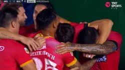 El festejo de los jugadores de Arsenal.