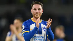 BRIGHTON, ENGLAND - MAY 24: Alexis Mac Allister of Brighton & Hove Albion applauds the fans after the Premier League match between Brighton & Hove Albion and Manchester City at American Express Community Stadium on May 24, 2023 in Brighton, England. (Photo by Mike Hewitt/Getty Images)