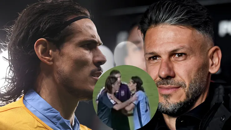 (VIDEO) Con cachetazo incluido: el tenso cruce entre Cavani y Demichelis en un Argentina - Uruguay