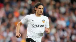 Edinson Cavani con la camiseta de Valencia.