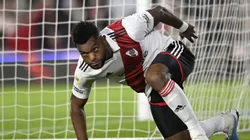 Miguel Borja, con pocas oportunidades en River.