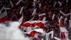 Los hinchas de River en la tribuna.