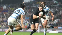 HAMILTON, NEW ZEALAND - SEPTEMBER 03: Beauden Barrett of the New Zealand All Blacks scores a try during The Rugby Championship match between the New Zealand All Blacks and Argentina Pumas at FMG Stadium Waikato on September 03, 2022 in Hamilton, New Zealand. (Photo by Phil Walter/Getty Images)