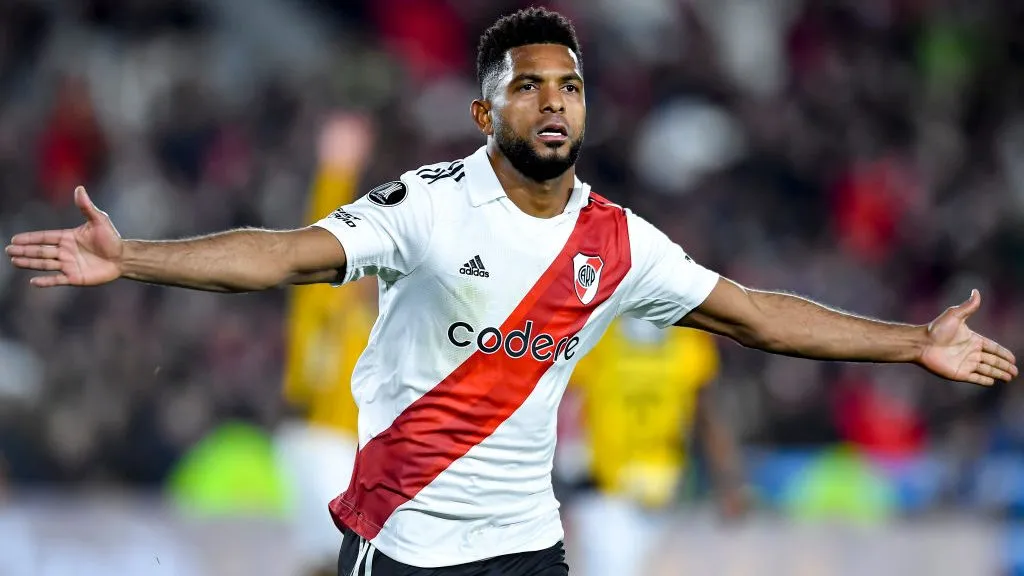Borja festejando un gol en River. (Foto: Getty)
