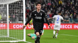 Matías Soulé celebrando un gol en Juventus.