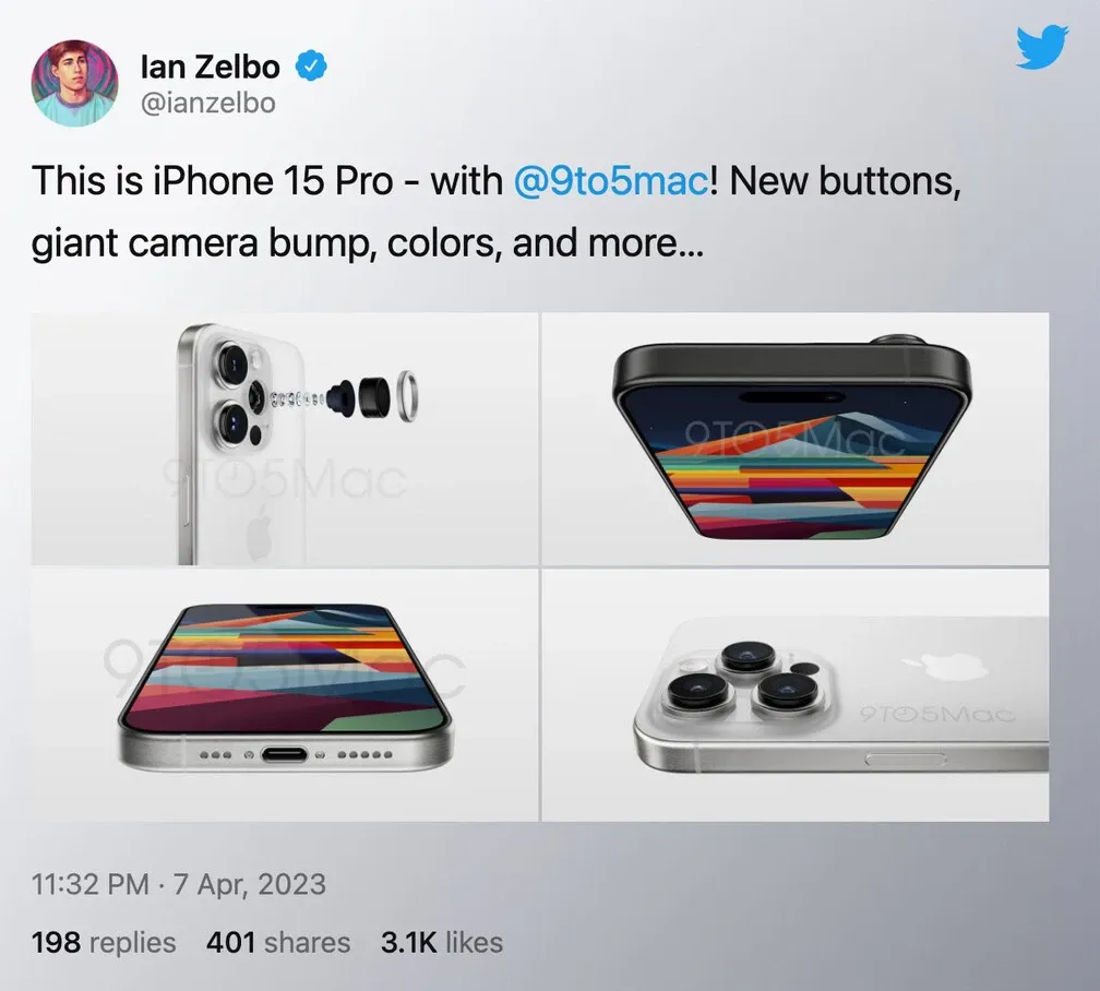 El posible diseño del iPhone 15.