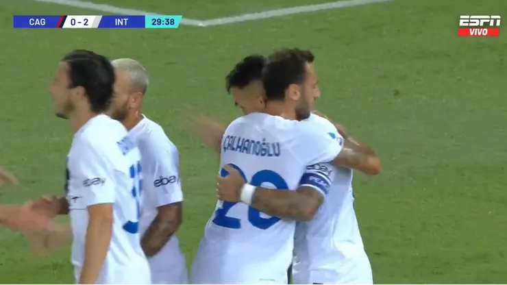 El festejo de Lautaro Martínez.