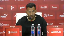 Carlos Tevez en conferencia de prensa.