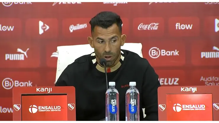 Carlos Tevez en conferencia de prensa.