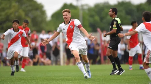 Franco Mastantuono en acción.