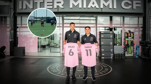 El caño de Tomás Avilés a Busquets en una de sus primeras prácticas en Inter Miami