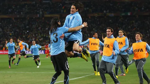 Abreu y Cavani en el Mundial de Sudáfrica 2010.