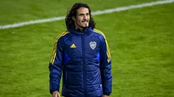 Edinson Cavani con los colores de Boca.