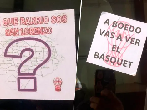 Picante: los carteles que tenía el micro de Huracán cuando llegó a la cancha de San Lorenzo